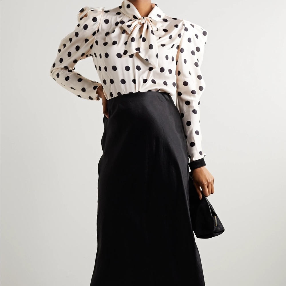 Lightly used JOHANNA ORTIZ
Big Dream Polka Pussy-bow Blouse